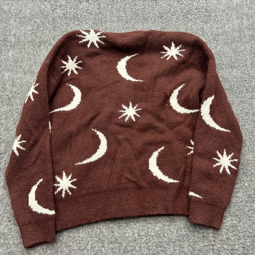 Volcom Girls Sweater Medium 8/10 Celestial Moon Stars Cardigan Whimsigoth Fairy - Picture 7 of 8